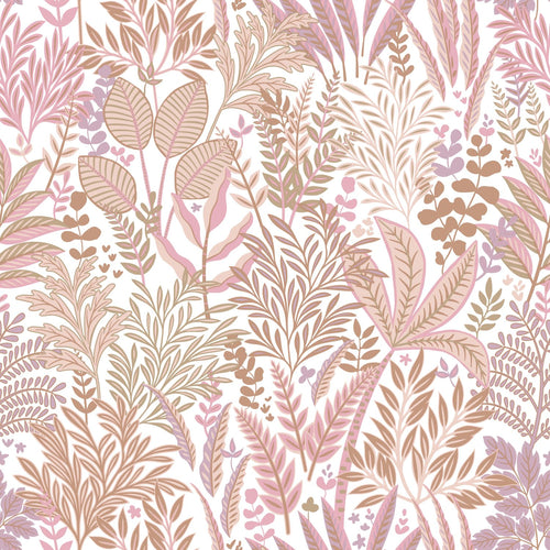 ESTAhome behang tropische bladeren en bloemen roze en paars - 50 x 900 cm - 131666 - vtwonen shop