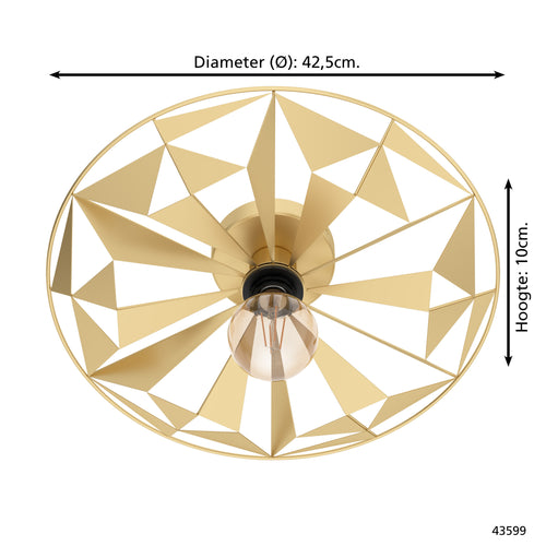 EGLO plafond en wandlamp Castanuelo - e27 - ø 42,5 cm - goud - vtwonen shop