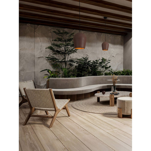 Nova Luce OMIO 20 cm koepelvormige hanglamp voor plafond, rood zandsteen, E27, 1x12W, IP55
