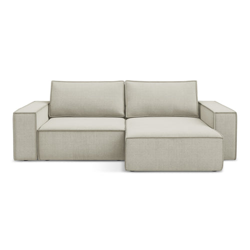 LaMiaSofa hoekbank rechts Livorno - textuurstof - lichtbeige - 257x148x82