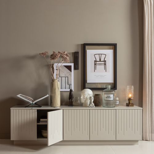 WOOOD tv-meubel Pencil - Grenen - Mist - 52x180x40 - vtwonen shop