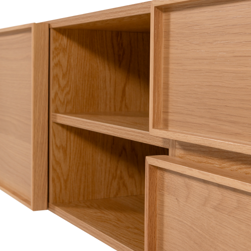 WOOOD tv meubel Tours 180 cm - Melamine/MDF - Naturel - 51x180x42 - vtwonen shop