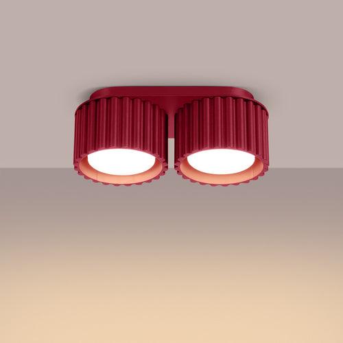 Sollux Lighting Plafondlamp AURA 2 bordeaux Gx53 - 21x10x12cm