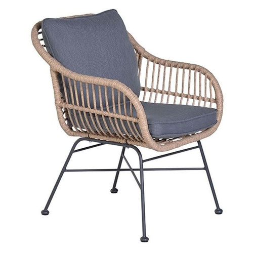 Margriet dining fauteuil - carbon black - natural rotan - mystic grey