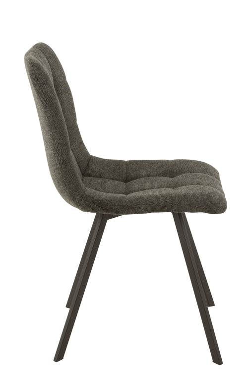 J-Line stoel Babette - textiel/metaal - donkergrijs - 2 stuks - vtwonen shop