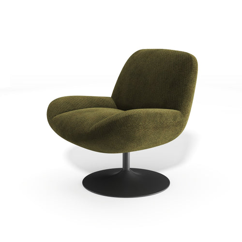 Premium Interiors - Draaistoel RETRO - krullend fluweel vintage groen 71cm