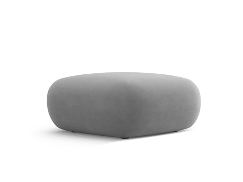 Cosmopolitan Design Poef Nolio flueel lichtgrijs - 75x75x36cm