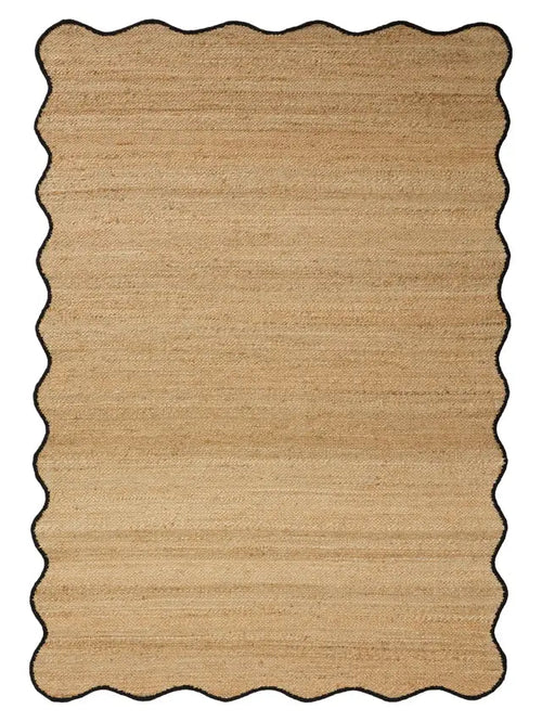 Mrcarpet jute vloerkleed Scallop - wafelstructuur - naturel/antraciet - 200 x 290 cm