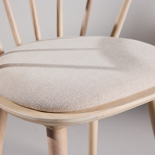 Nest living Paco Houten Eetkamerstoel Vast Zitkussen - whitewash - vtwonen shop