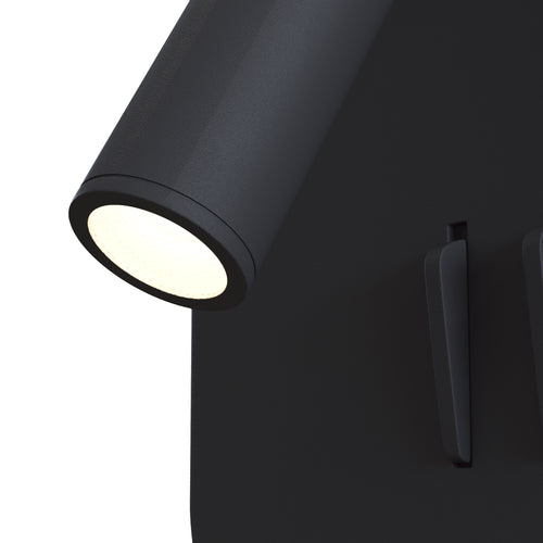 Maytoni wandlamp Ios 176 - Zwart - 6.5x13x13 cm
