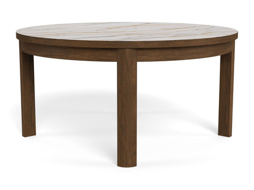 Rebellenclub  Leda Salontafel - ø80 cm - Marmerlook / Gerookt Eiken