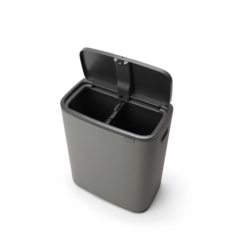 Brabantia Bo Touch Bin, met 2 binnenemmers, 2 x 30 liter - Mineral Concrete Grey