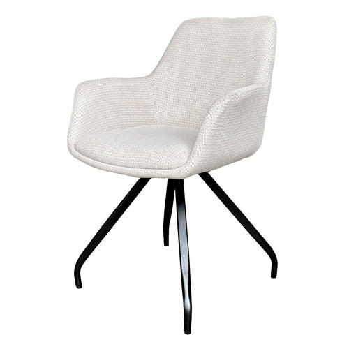 Livingfurn eetkamerstoel Duke beige - stof - set van2 - vtwonen shop