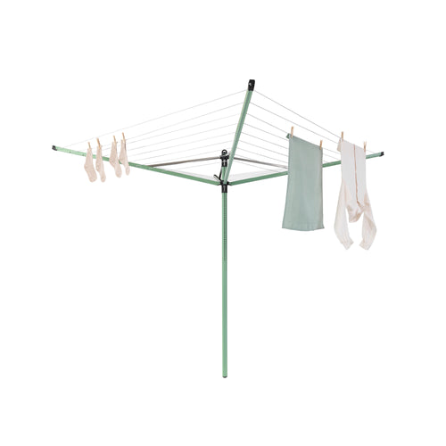 Brabantia Droogmolen Lift-O-Matic - 50M - met grondanker - met beschermhoes, wasknijpertasje en wasknijpers - leaf green - vtwonen shop