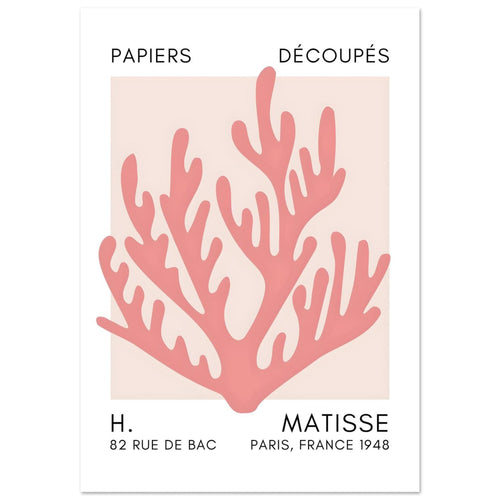 Artfulprints  Matisse – Coral harmony taupe   poster 30x40 cm