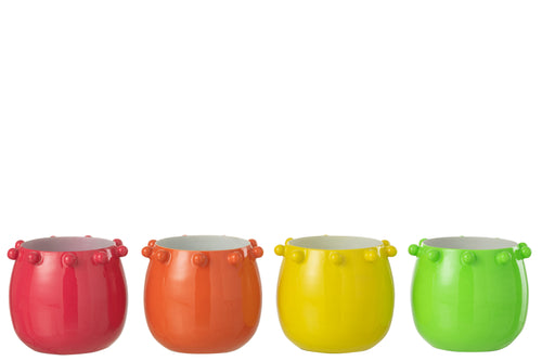 J-Line kaarshouder Cactus - metaal - mix - large - 4 stuks