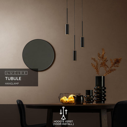 Lucide hanglamp TUBULE - Geïntegreerde LED - Zwart - vtwonen shop