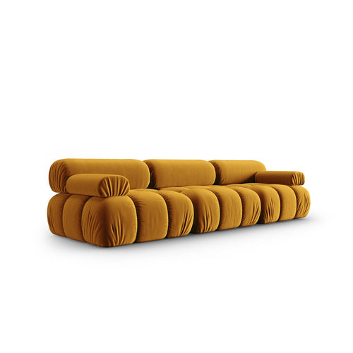 Cosmopolitan Design - Modulaire bank Cortina 3-zits, flueel geel - 94x282x70cm