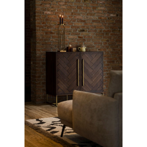 Dutchbone Class Wijnkast/ Drankkast Acaciahout Donkerbruin - vtwonen shop