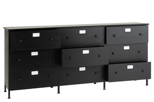 J-Line kast Cade - ijzer - zwart