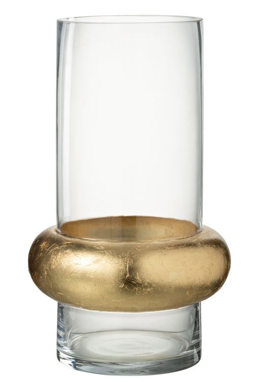 J-Line vaas Cylinder Ring Laag - glas - transparant - large - 35 cm hoog - vtwonen shop