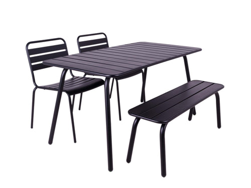 MaximaVida metalen tuinset Max 150 cm zwart -4-delig bank zonder rugleuning - vtwonen shop