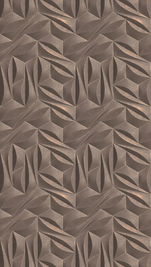 Livingwalls fotobehang 3D-motief grijs en bronze - 159 x 280 cm - AS-391792