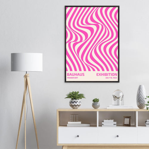 Artfulprints Poster met Lijst Bauhaus - Exhibition Frankfurt pink   - 30x40 cm - Roze
