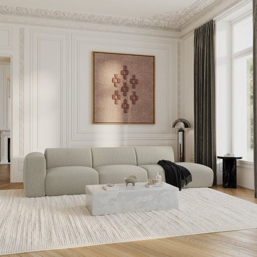Sia Home - Linkerbank 310 cm MYRA - kruisweefsel beige 310cm