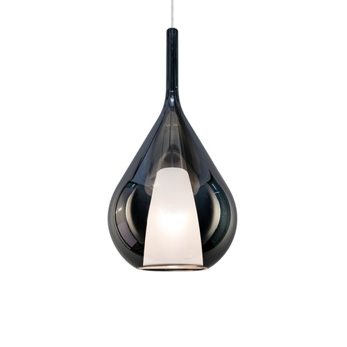 Ideal Lux KALIQUE 28 cm druppelvormige koepel hanglamp voor plafond, rookkleurig, 1x E27
