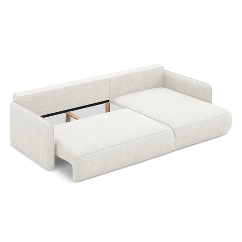 LaMiaSofa hoekbank rechts Palermo - chenille stof - wit - 240x148x86