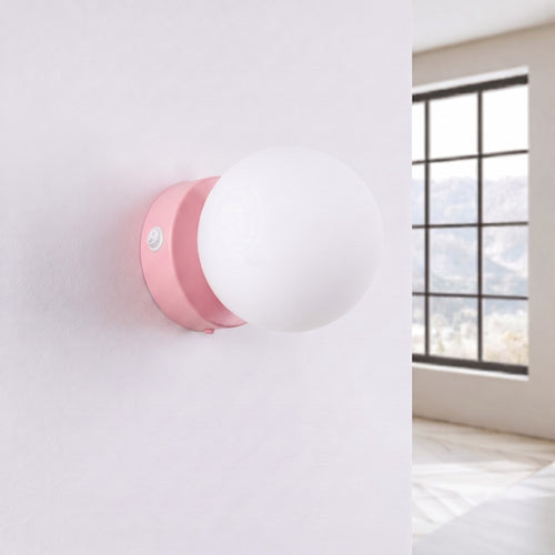 Sollux Lighting Wandlamp YOLI 1 roze met schakelaar - 12x14x12cm