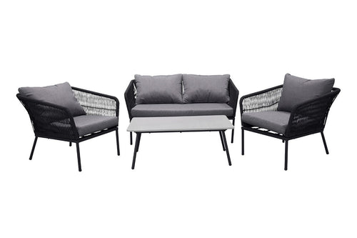 Nest outdoor Emil 4 delige tuin loungeset donkergrijs - met zitkussens - vtwonen shop