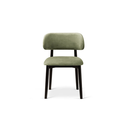 Set van 2 fluwelen stoelen Evan flueel groente - 51x49.5x77cm