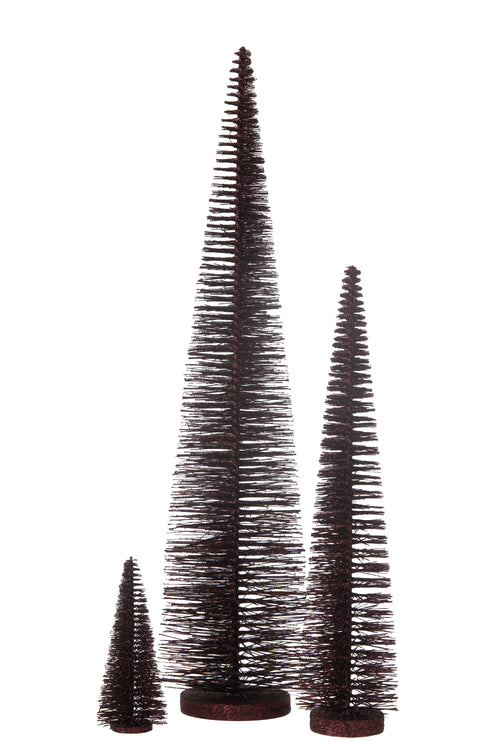 J-Line decoratie Kerstboom Glitter - kunststof - bordeaux - large - vtwonen shop