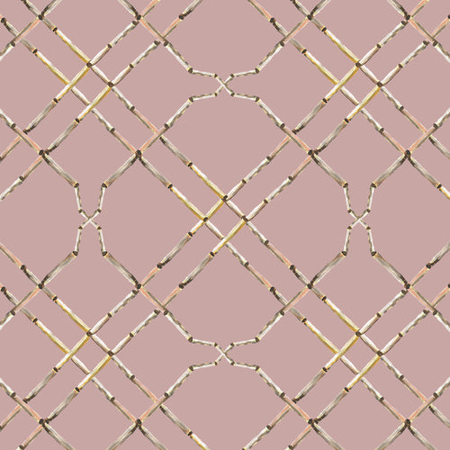 Catchii Behang Bamboo Trellis old pink - vtwonen shop