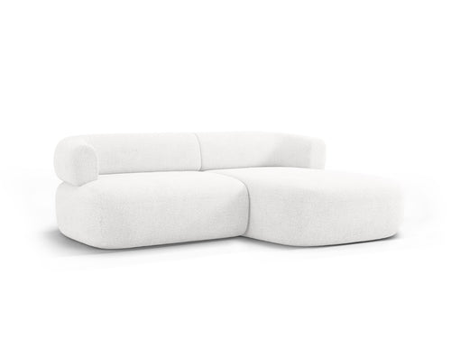 Micadoni rechter hoekbank Jenny 5-zits, boucle ivoor - 145x200x73cm
