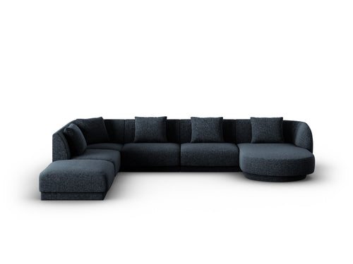 Cosmopolitan Design Panoramische hoekbank links Tulum 6-zits, chenille, koningsblauw - 255x330x70cm
