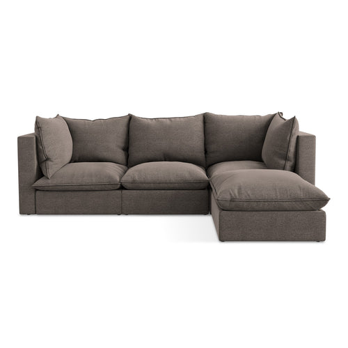 LaMiaSofa hoekbank rechts Ravenna - bouclé - chocolade - 255x165x77