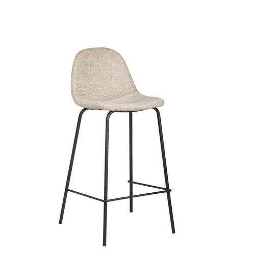 Giga Meubel Barstoel Saar - Stof/Metaal - Beige - Set van 2