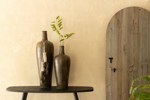 J-Line console Ovaal - hout - zwart - vtwonen shop