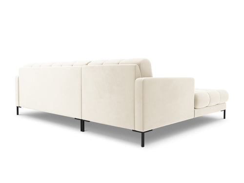 Cosmopolitan Design linker hoekbank Bali 5-zits, flueel, lichtbeige - 185x293x75cm