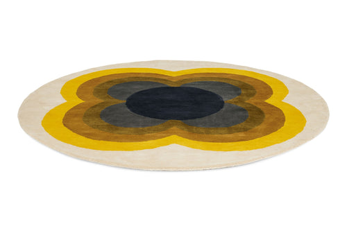 Rond vloerkleed Orla Kiely Sunflow Yellow 60006 200 rond - vtwonen shop