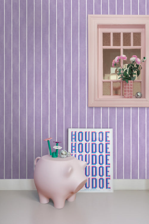 ESTAhome behang strepen lila paars en wit - 50 x 900 cm - 131310 - vtwonen shop
