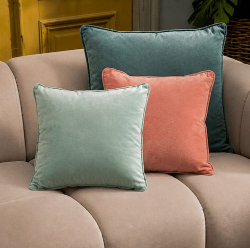 KUSSENSET - 3-delig - Velvet Layers - 60x60 cm, 45x45 cm - inclusief binnenkussens - groen, roze