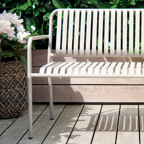 Lisomme Zahra metalen tuinbank taupe - vtwonen shop