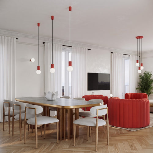 Sollux Lighting Hanglamp HALO 1 rood - 12x12x120cm
