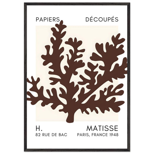Artfulprints Poster met Lijst Matisse – Aqua bloom brown   - 70x100 cm - Bruin