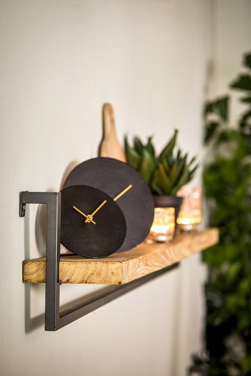 Light & Living klok  - zwart - 20x0.5x20 cm
