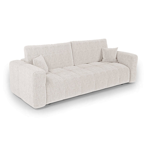 Premium Interiors - Slaapbank met opbergruimte VIBE - zacht aanvoelende geweven stof crème 247cm
